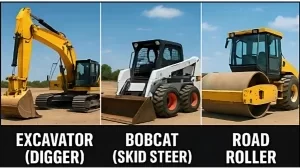 Exavator-Bob-cat-Road-Roller-1